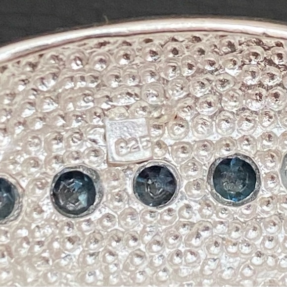 Vintage Sterling Silver 925 Signed Blue Topaz Slider Pendant 4.7g - Picture 12 of 13